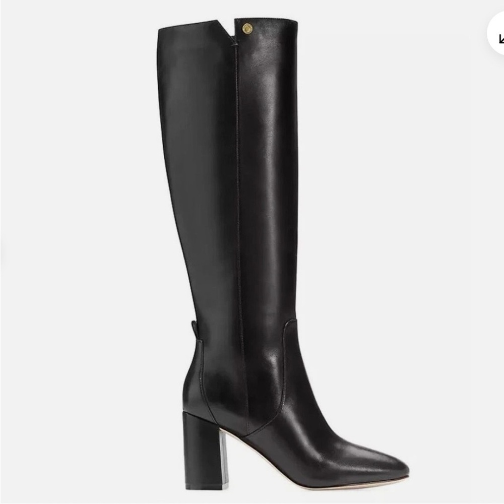 Cole Haan Chrystie Black Leather Heeled Boots, 9B